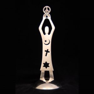 “Sculpture for Peace” White Bronze8 1/8”H x 3”W/D