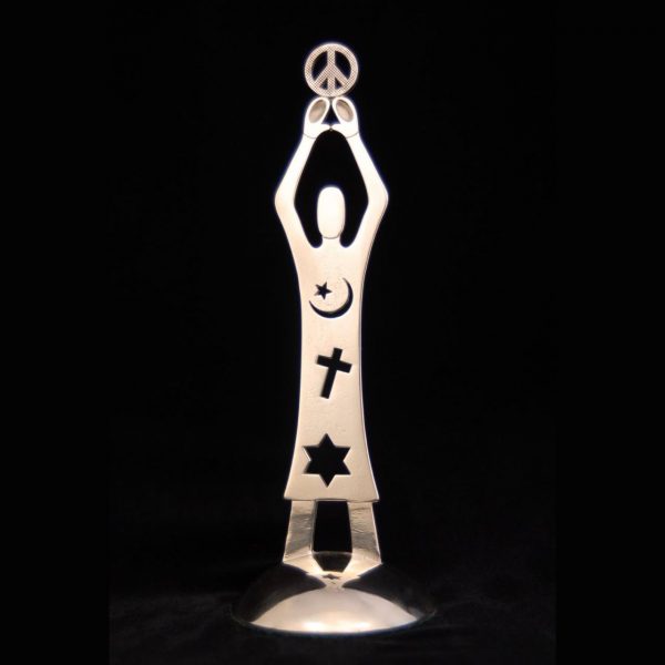 “Sculpture for Peace” White Bronze8 1/8”H x 3”W/D